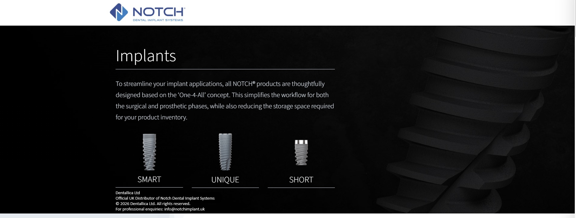 NOTCH Dental Implant Systems - Dentallica Ltd, Official UK Distributor